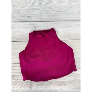 All In Motion Women's Active Berry Mock Neck Crop Bra Tank Size Medium